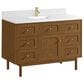 James Martin Laurent 48" Single Bathroom Vanity in Honey Oak with Single Hole 3 cm White Zeus Silestone Top and Rectangular Sink, , large