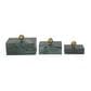 Maple and Jade 3-Piece Decorative Box Set in Vibrant Green, Smoky Gray and Gold, , large