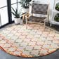 Safavieh Cabana CBN333A 6"7" Round Ivory and Orange Indoor/Outdoor Area Performance Rug, , large