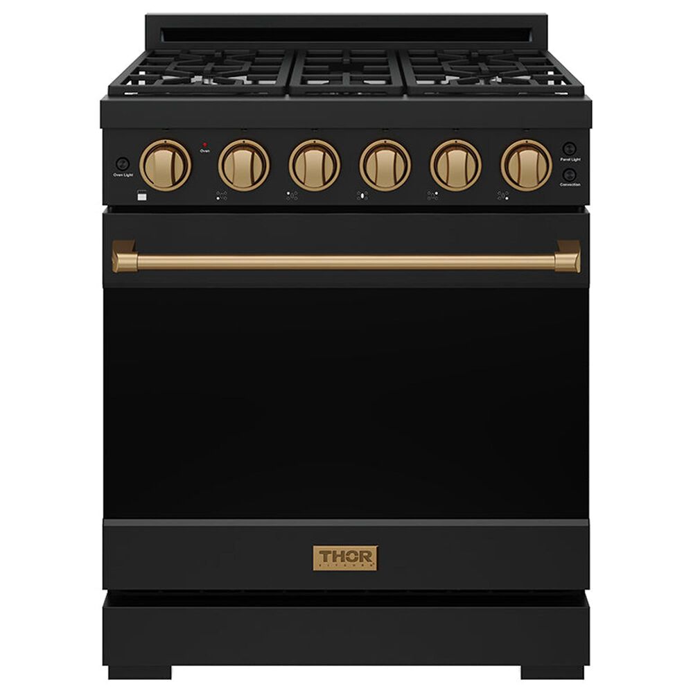 Thor Kitchen Gordon Ramsay 4.6 Cu. Ft. Professional Liquid Propane Range with Bronze Handle Kit in Black, , large