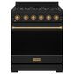 Thor Kitchen Gordon Ramsay 4.6 Cu. Ft. Professional Liquid Propane Range with Bronze Handle Kit in Black, , large