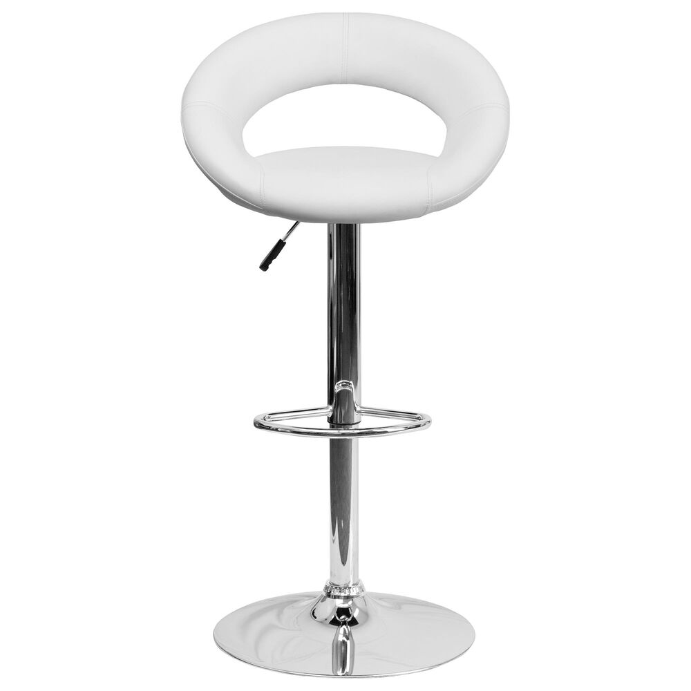 Flash Furniture Adjustable Barstool in White, , large