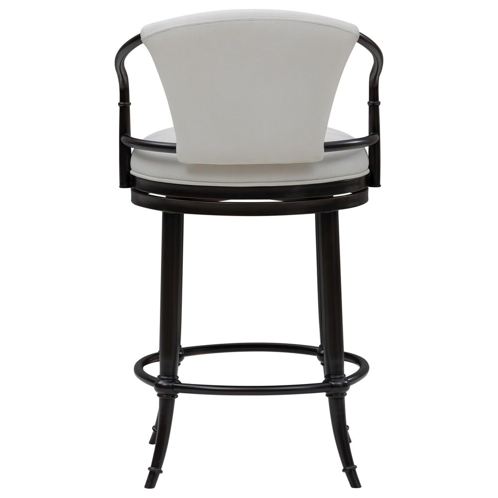 Armen Living Otis Counter Height Stool with Ivory Upholstery in Dark Brown, , large