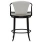 Armen Living Otis Counter Height Stool with Ivory Upholstery in Dark Brown, , large