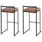 Lumisource Fuji Stackable Barstool with Camel Faux Leather Cushion in Black (Set of 2), , large