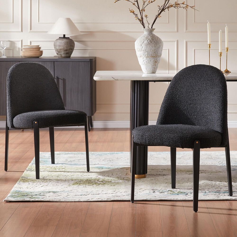 Morden Fort Boucle Side Chair in Black (Set of 4), , large