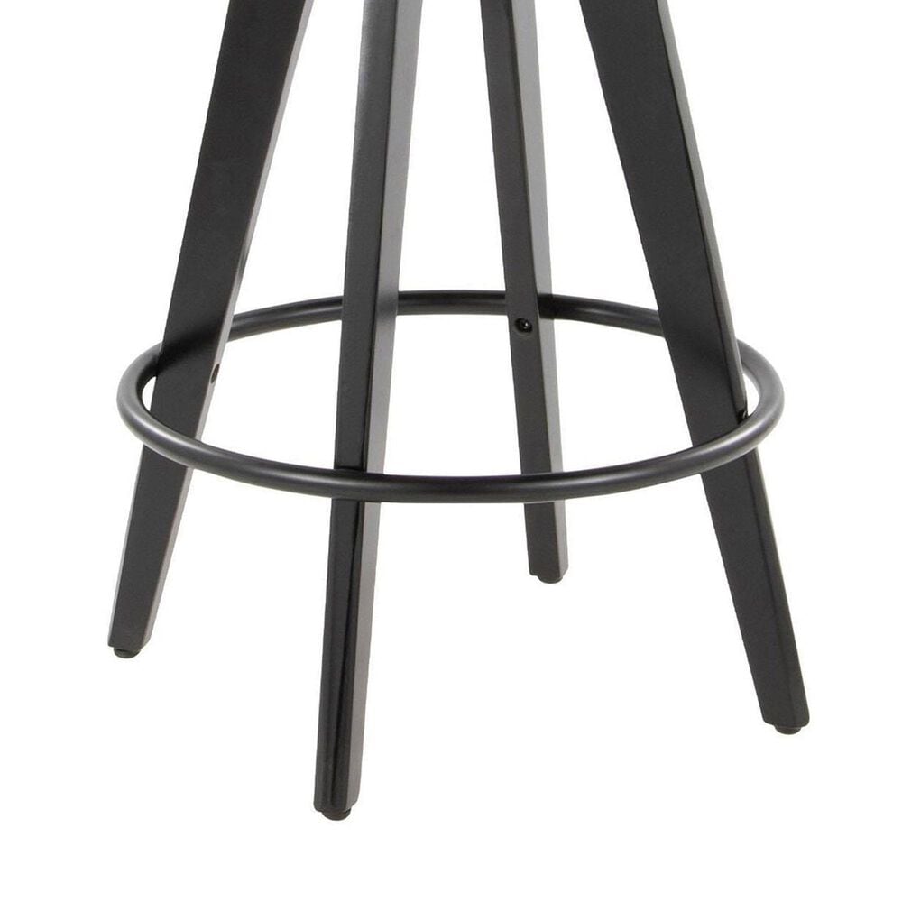 LumiSource Cosmo 26" Swivel Counter Stool with Cream Upholstery in Black (Set of 2), , large