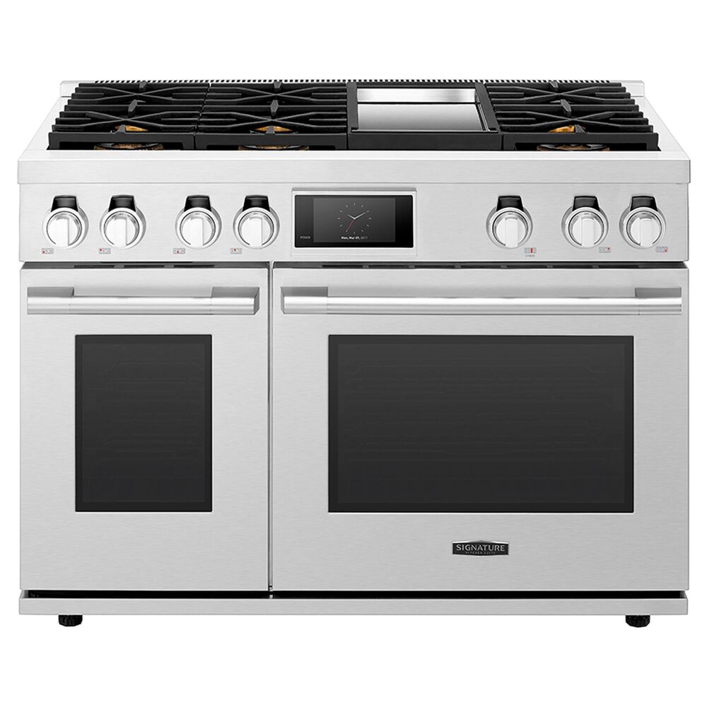 Signature Kitchen Suite 48&quot; Dual-Fuel Pro Range with Griddle in Stainless Steel, , large