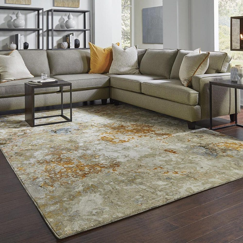Oriental Weavers Evolution 8031B 10&#39; x 13&#39;2&quot; Gold and Beige Area Rug, , large