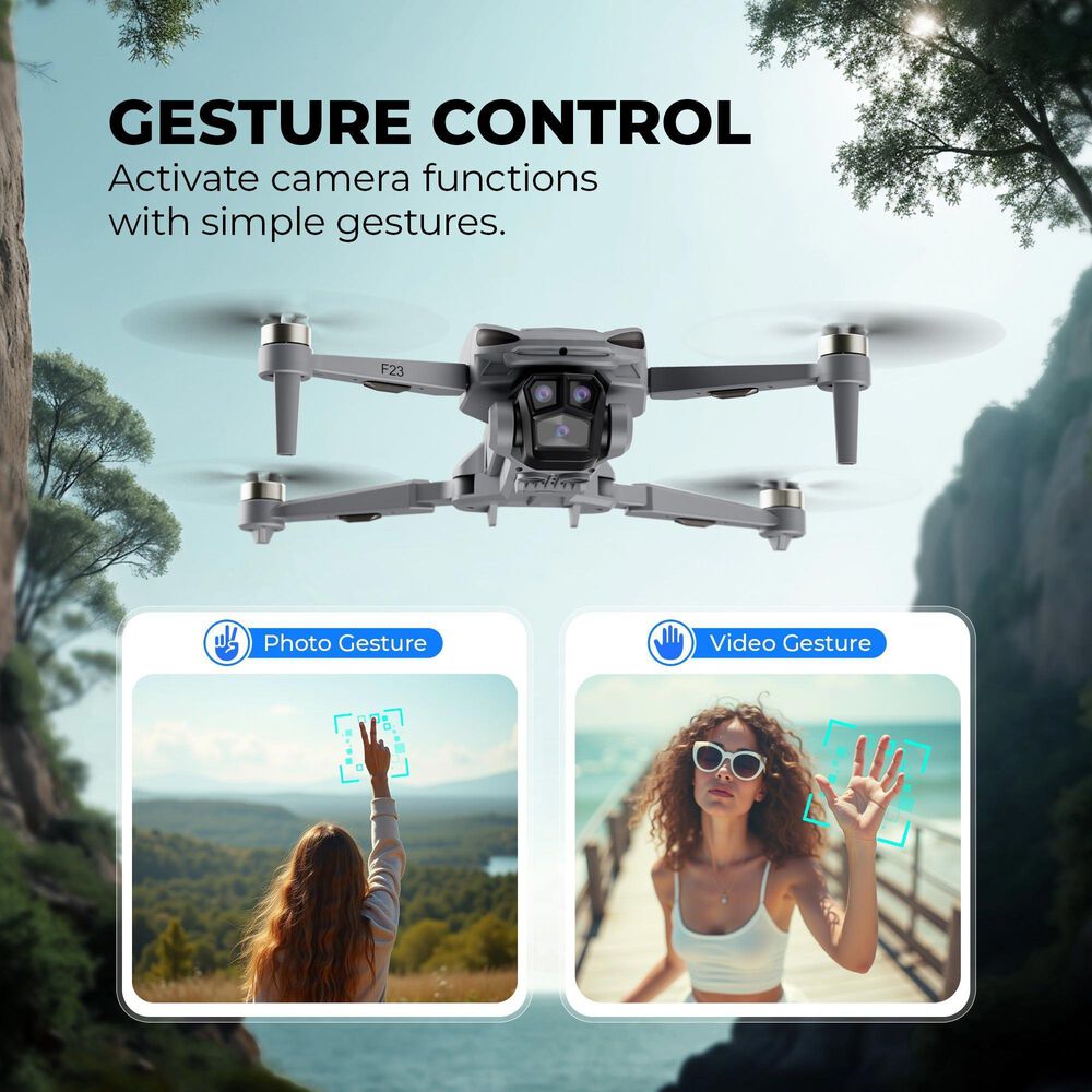 Contixo F23 GPS Mini FPV Drone with 1080p Camera and Built-In Screen in Gray, , large