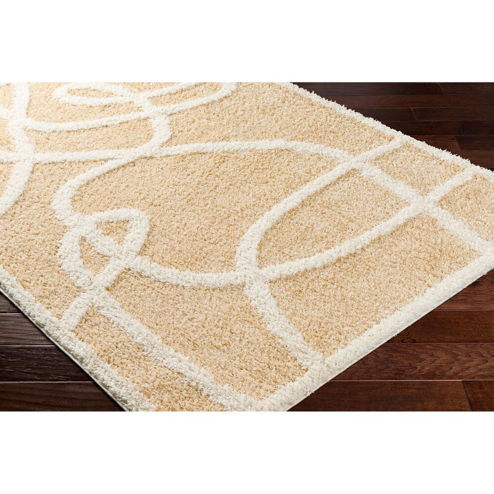 Surya Rodos Abstract 5&#39;3&quot; x 7&#39; Mustard, White, Tan Area Rug, , large