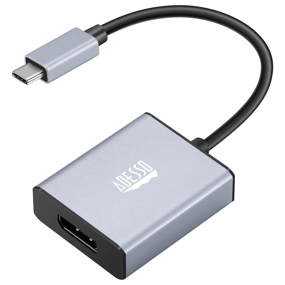Adesso USB C to Display Port Adapter in Silver, , large
