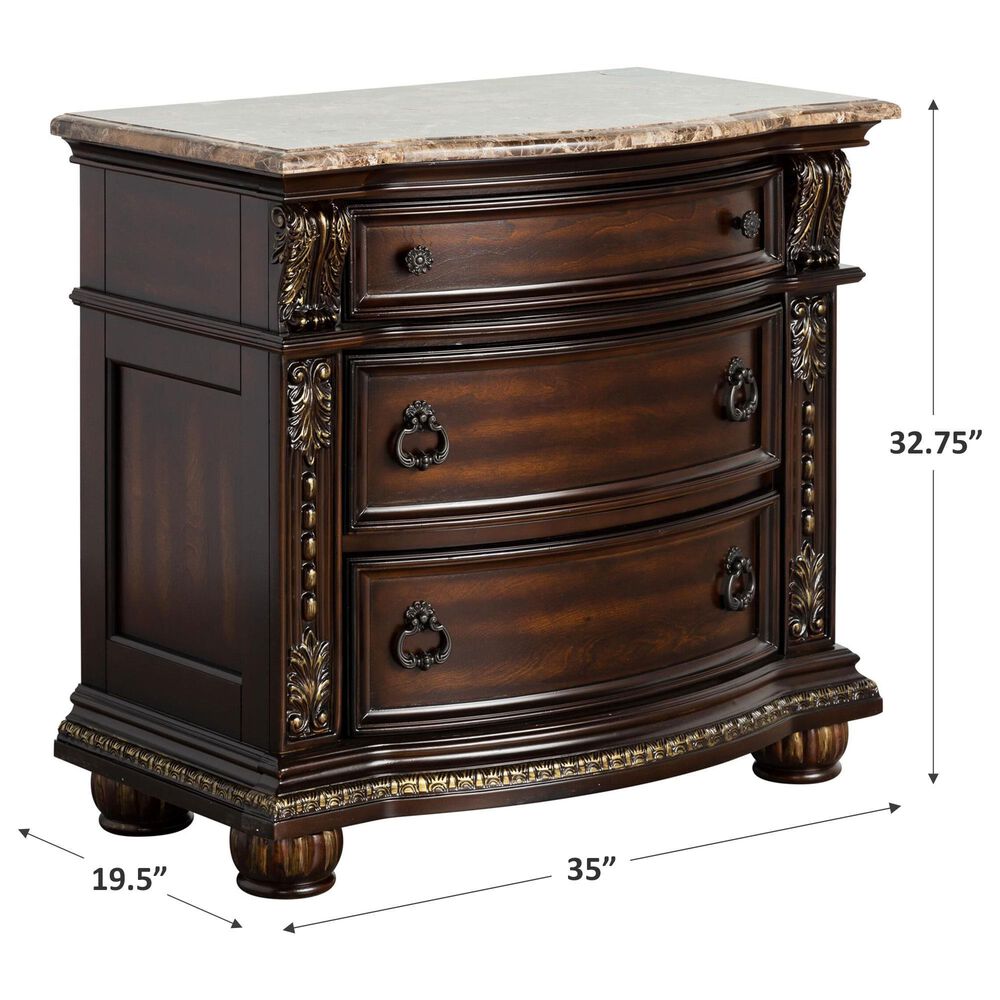 Crown Mark Stanley Nightstand in Rich Brown, , large