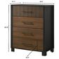 Crown Mark Nemy 4-Drawer Chest in Brown, , large