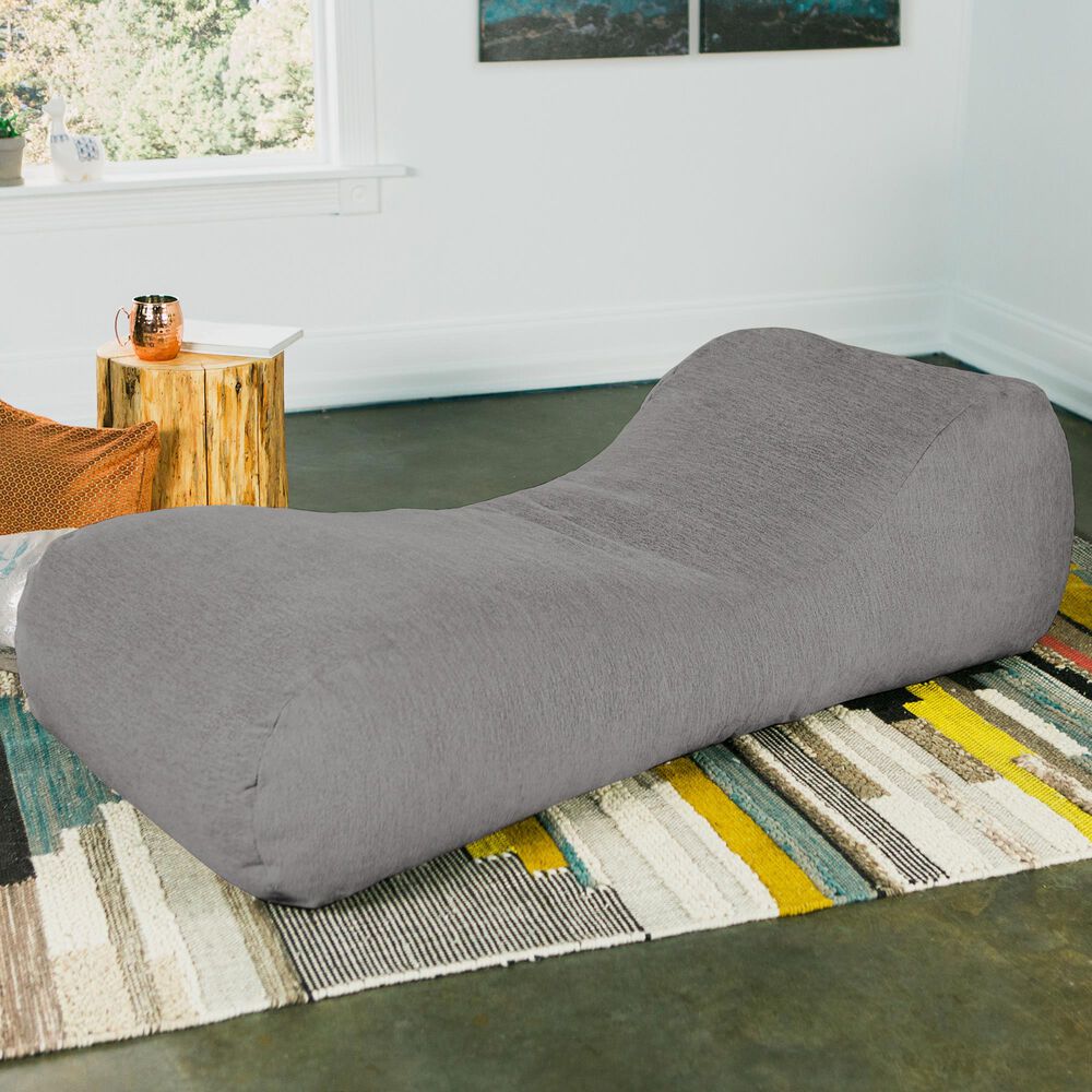 Jaxx Arlo Chaise Lounge Bean Bag Chair in Grey, , large