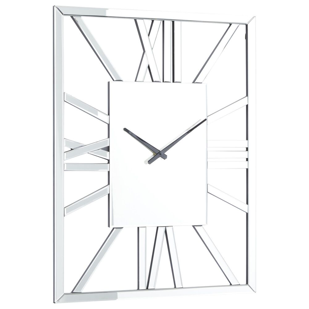 Maple and Jade Glam Wall Clock in Silver, , large