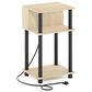 HOMLUX 3-Tier Turn-N-Tube End Table in Bauhaus Oak and Black, , large