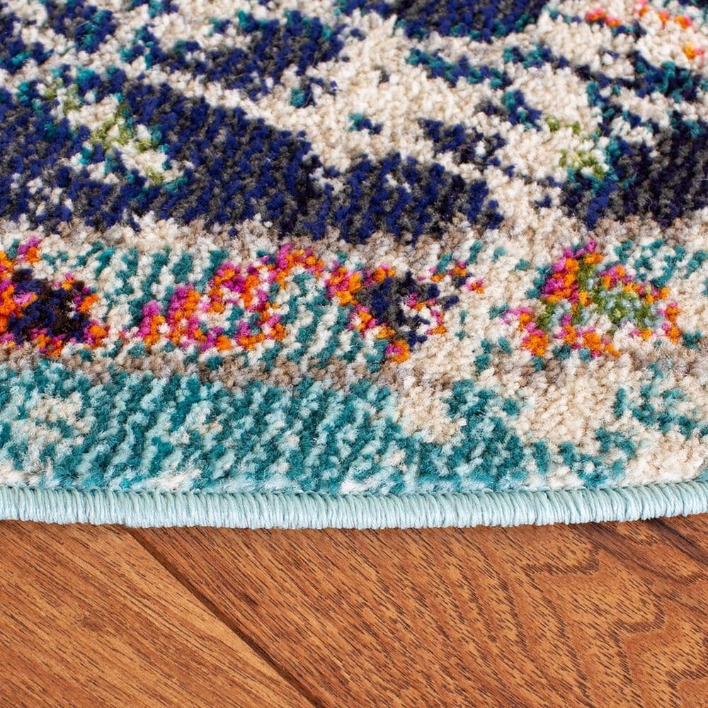 Safavieh Madison MAD447Z 5&#39; Round Black and Teal Area Rug, , large
