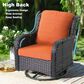 HOMLUX 3-Piece Patio Conversation Set with Curved-Arm Swivel Rocking Chairs and Brown Wicker in Orange, , large