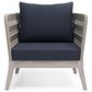 Hearth and Haven Santiago Outdoor Conversation Chair in Slate Grey, , large