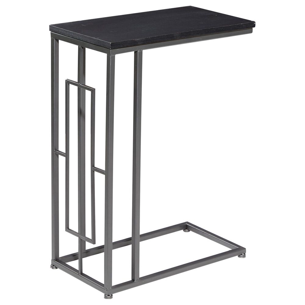 Maple and Jade C-Shaped End Table in Black, , large