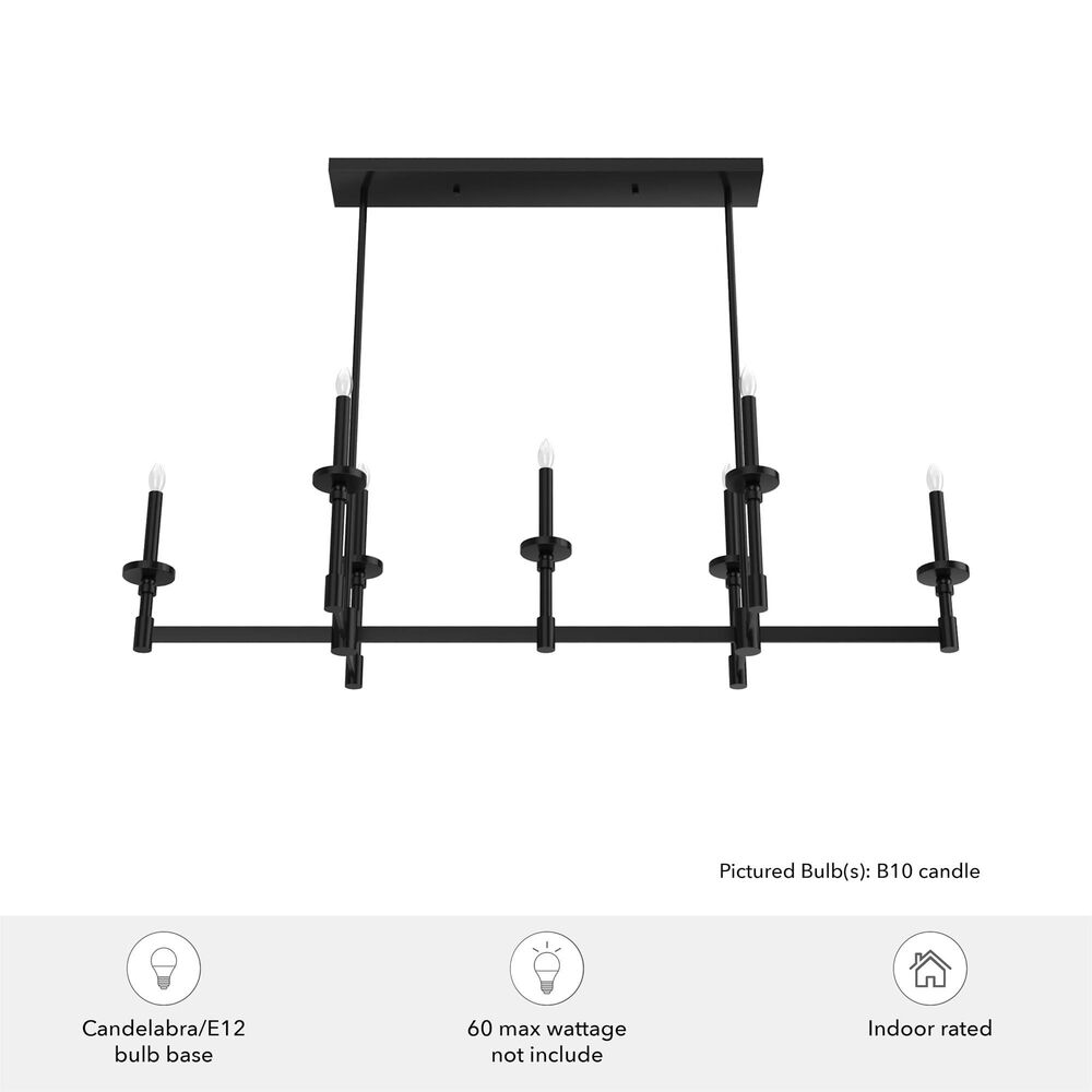 Hunter Briargrove 7-Light Linear Chandelier in Matte Black, , large