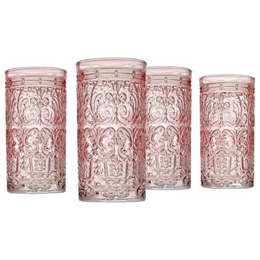 Godinger Silver Jax 14 Oz Highballs Glass in Pink (Set of 4), , large