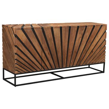 37B Arcadia Virtual Sideboard in Light Teak and Black, , large