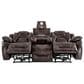 Steve Silver Oportuna Dual-Power Reclining Sofa with Drop-Down Table in Coffee, , large