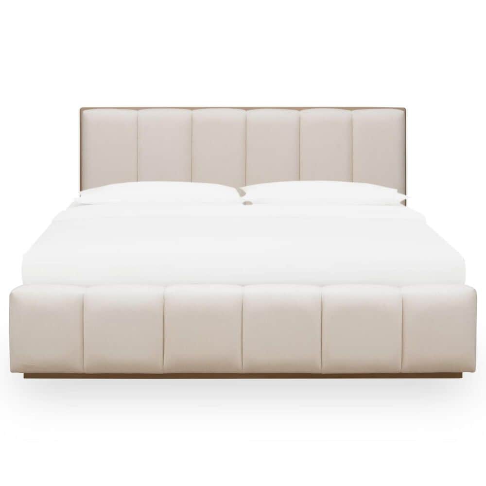 Urban Home Gardenia 4 Piece Queen Bedroom Set in Chai with Platform Panel Upholstered Bed, Dresser, Mirror and Nightstand, , large