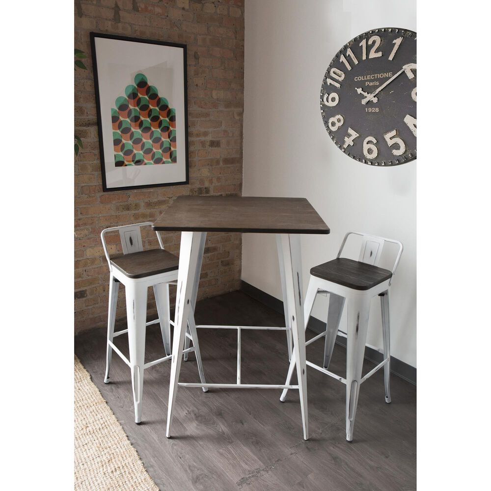 Lumisource Oregon Pub Table in Espresso and Vintage White, , large