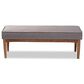Baxton Studio Arvid Dining Bench with Gray Cushion in Walnut Brown, , large