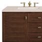 James Martin Vanities Amberly 72" Double Bathroom Vanity in Walnut with 3 cm Carrara White Marble Top and Rectangular Sinks, , large