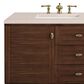James Martin Vanities Amberly 72" Double Bathroom Vanity in Walnut with 3 cm Carrara White Marble Top and Rectangular Sinks, , large