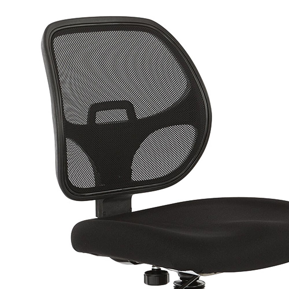 Office Star DC Series Deluxe Breathable Mesh Back Ergonomic Drafting Chair  with Lumbar Support and Adjustable Footring, Black Fabric