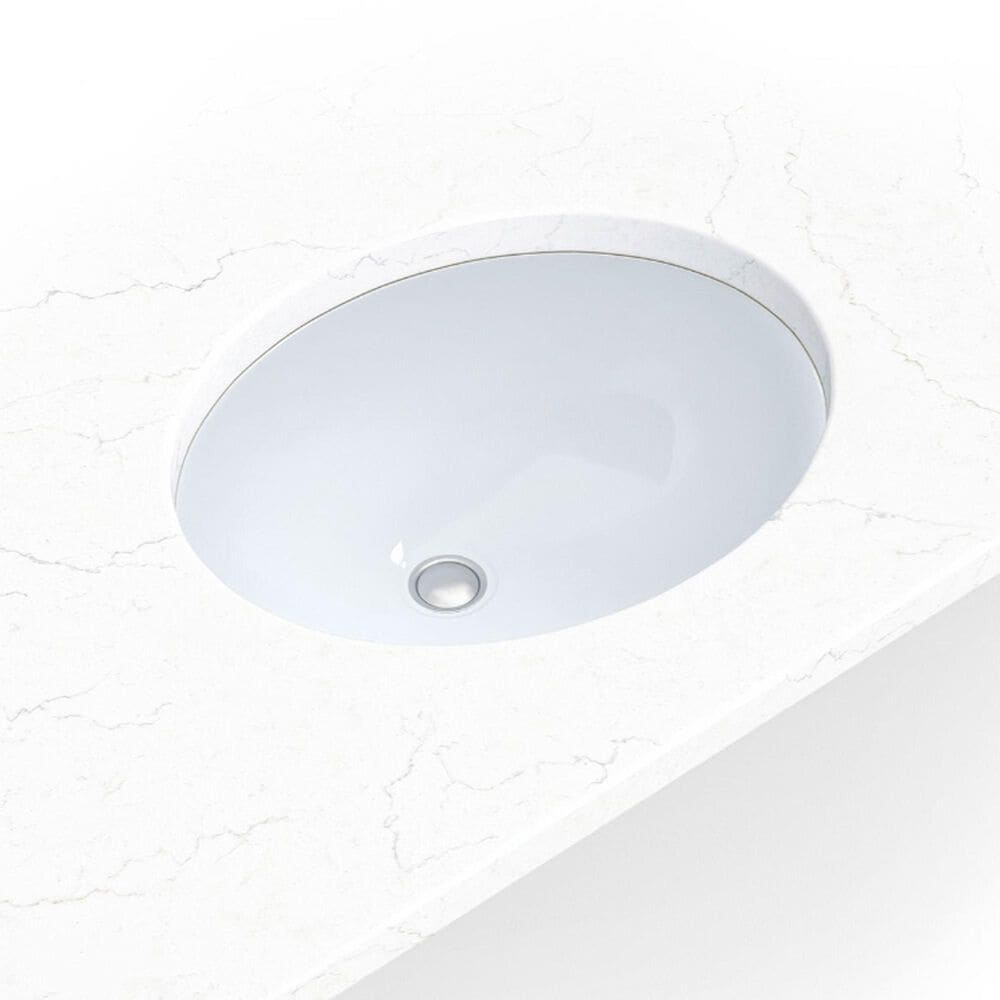 MSI 17.1" x 14.12" Oval Porcelain Undermount Bathroom Vanity Sink in White, , large