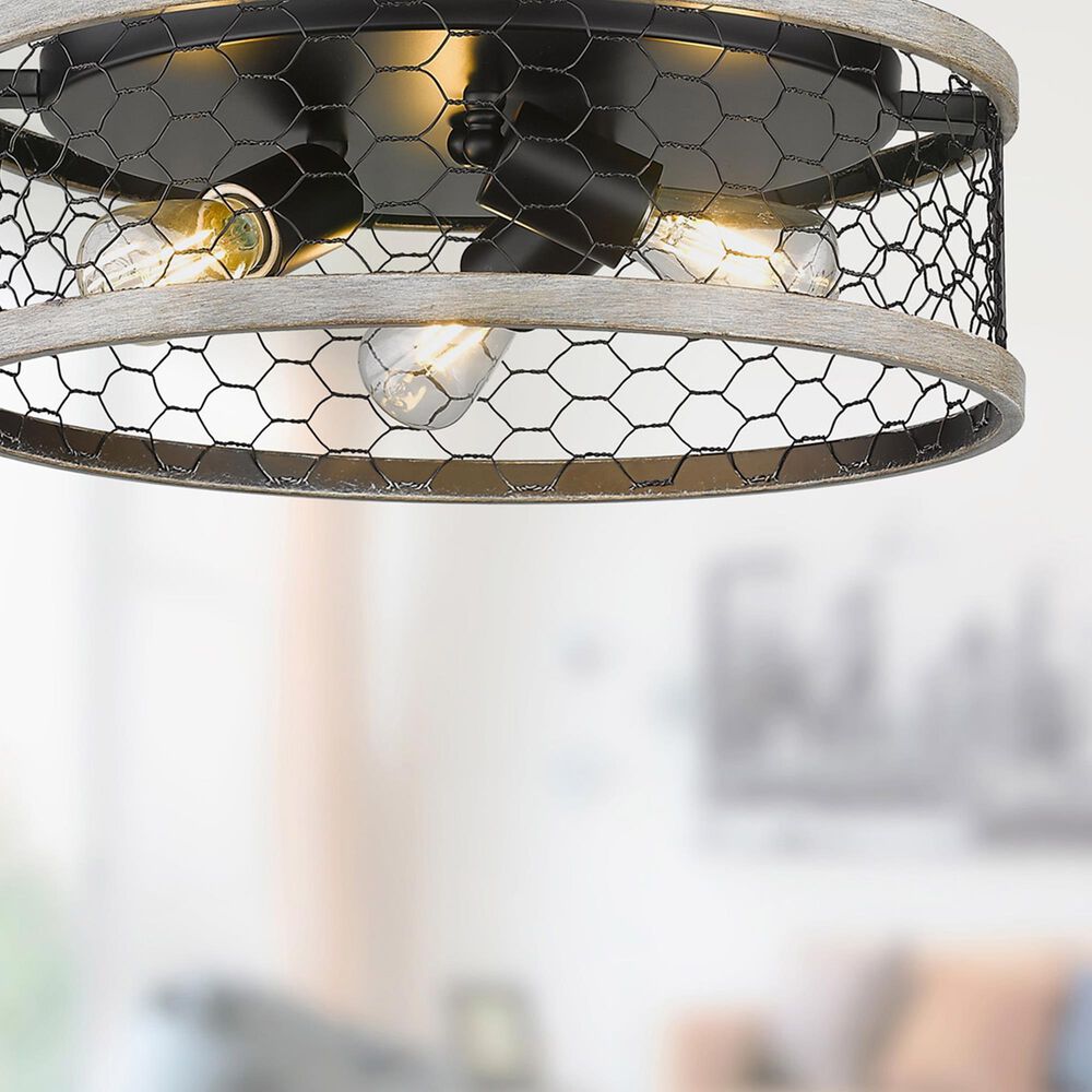 Golden Lighting Bailey 15&quot; Flush Mount in Matte Black, , large