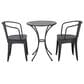 Hearth and Haven Lourdes 3-Piece Iron Bistro Set in Black, , large