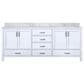 Lexora Home Jacques 80" Double Bathroom Vanity in White with 2 cm White Carrara Marble Top and Rectangular Sinks, , large