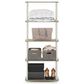 HOMLUX Turn-N-Tube 5-Tier Open Storage Bookshelf in Sonoma Oak and White, , large