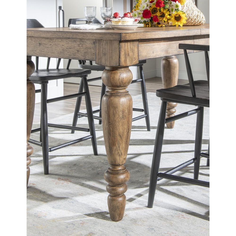 Legacy Classic Vintage Market 7-Piece Counter Height Dining Set in Barnwood Oak and Kettle Black, , large