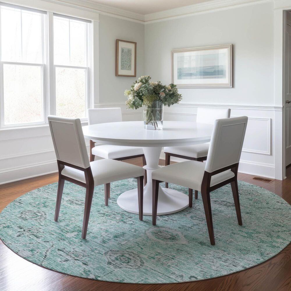 Dalyn Rug Company Solace SL10 8&#39; Round Teal Area Rug, , large
