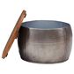 Linon Home Decor Royce 22" Drum Coffee Table with Storage in Pewter, , large