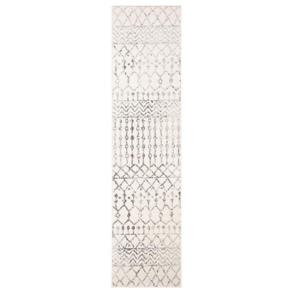 Safavieh Tulum TUL270A 2" x 8" Ivory and Grey Runner, , large
