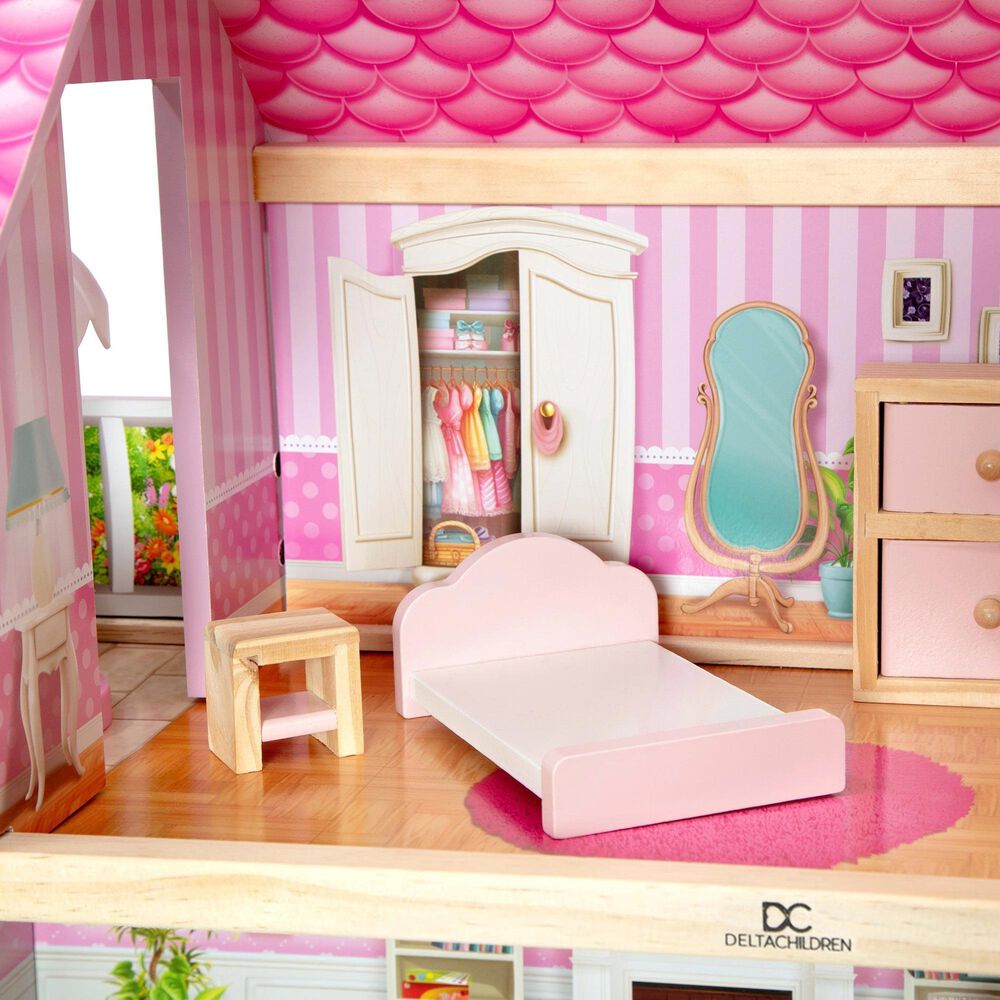 Delta Children Little Gem Dollhouse with 3-Story and 4 Rooms in Multicolor, , large