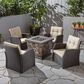 Noble House St. Marta 5-Piece Patio Fire Pit Chat Set in Beige, , large