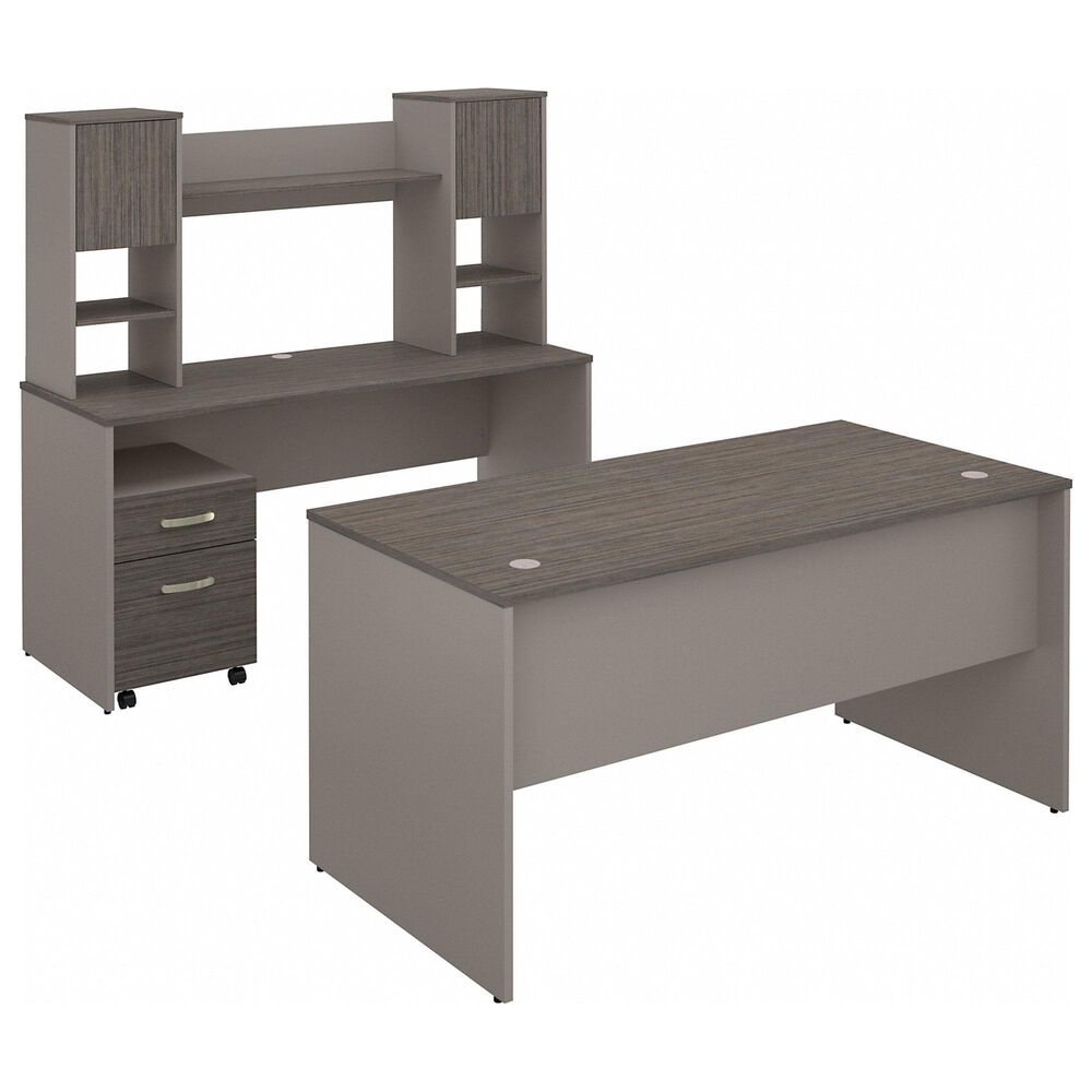 Bush 3-Piece Office Desk Set in Cocoa/Pewter, , large