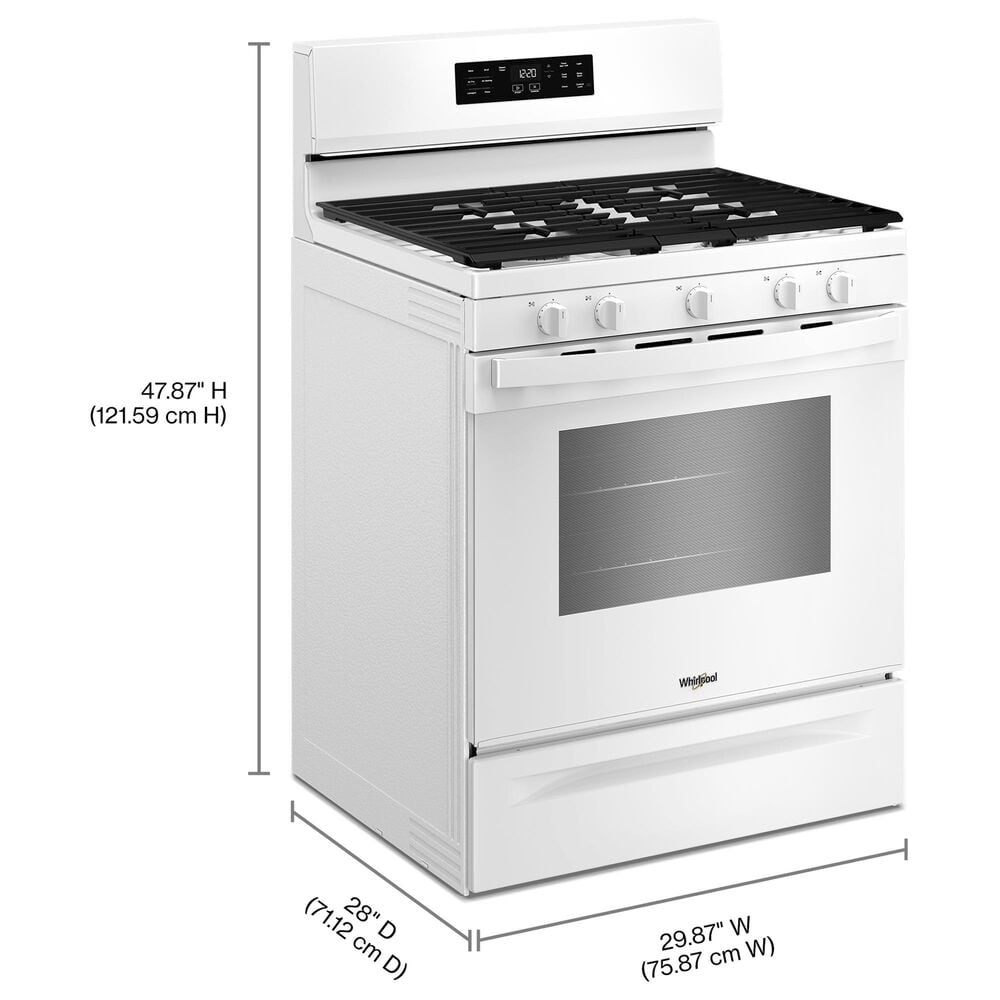 Whirlpool 5 Cu. Ft. Freestanding Gas Range in White, , large