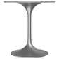 Leisuremod Verve 27" Round Dining Table with Sintered Stone Top in Brushed Chrome and White - Table Only, , large
