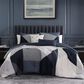 BEBEJAN Geo Fusion 5-Piece King Comforter Set in Navy, Grey and Ivory, , large